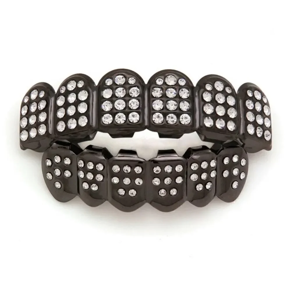 Iced out Black Hip Hop Grillz